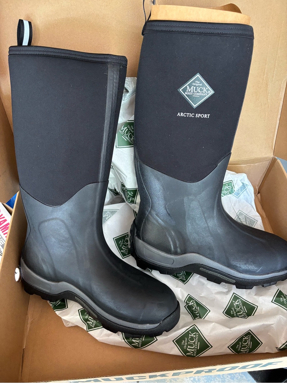 Muck Boot Arctic Sport Men's Black Waterproof Rain & Snow Boots - Tall